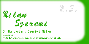 milan szeremi business card